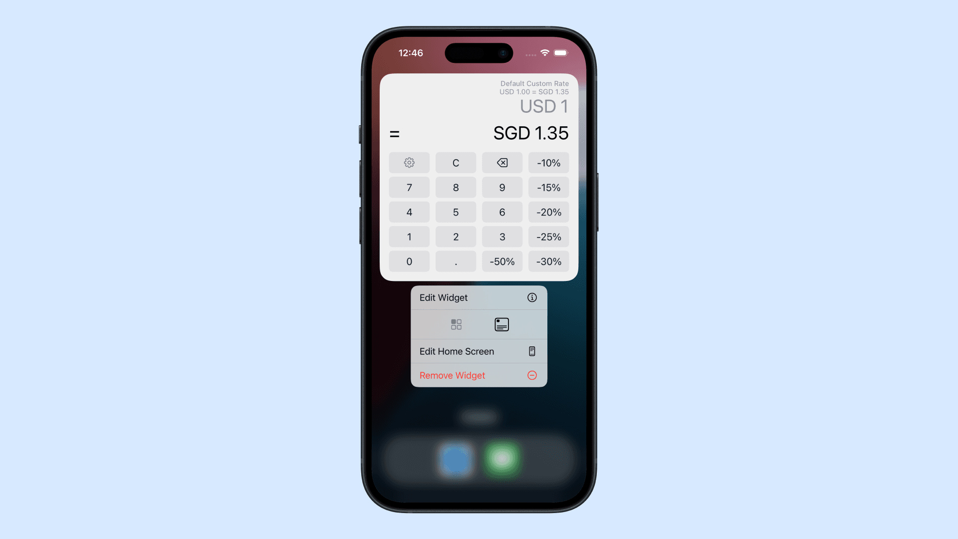 Calculator Widget With Discount Buttons - Currency Convert Widget