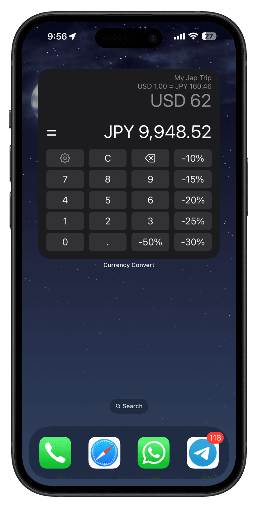 Currency Widget Convertor in iOS app